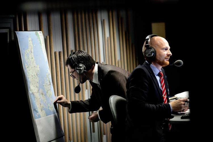 Som på premierenatten er det stadig Mads Brügger og Mikael Bertelsen, der er stationens programchefer og som dermed er ansvarlige for indholdet.  Arkivfoto Joachim Adrian