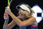 I tre indbyrdes kampe er det ikke lykkedes    Caroline Wozniacki at besejre Elina Svitolina of Denmark hits a return shot against Petra Kvitova of the Czech Republic during their third round of the women's singles match in the China Open tennis tournament at the Diamond Court in Beijing, Thursday, Oct. 5, 2017. (AP Photo/Andy Wong)
   