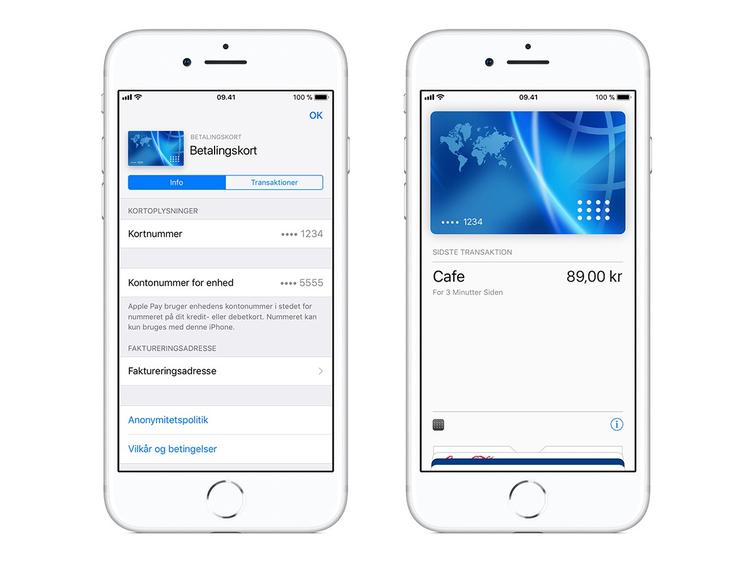 Sådan ser Apple Pay ud på dansk, når man registrerer sit betalingskort. Derefter kan man blot bruge sin iPhone som kontaktløs betalings-enhed i butikkerne (Foto: Apple) 