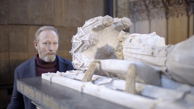 Lars Mikkelsen førte seerne igennem danmarkshistorien. Her er det fra afsnittet om den sene middelalder.  