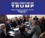 George Papadopoulos, nummer tre fra venstre, sidder til møde med Donald Trump under præsidentvalget. 