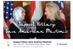 Denne muslimske organisation støtter helhjertet Hillary Clinton. Men annoncen er skabt af en russisk gruppe - formentlig for at koble Clinton til radikal islam. 