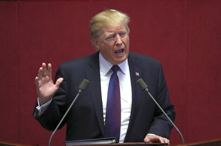 Donald Trump opfordrede i en tale til den sydkoreanske nationalforsamling onsdag formiddag hele verden til at gå sammen i mod Nordkorea. 