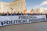 Borgmestrene demonstrede ud for EU_Kommissionens hovedsæde for at få frigivet det, de anser for at være politiske fanger efter de spanske arrestationer af selvstændighedsforkæmpere i Catalonien. 