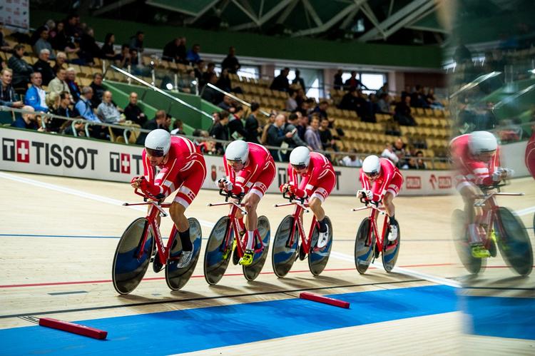 Den danske kvartet i 4 km holdforfølgelsesløb er klar til World Cup-finale i Manchester mod Storbritannien. 