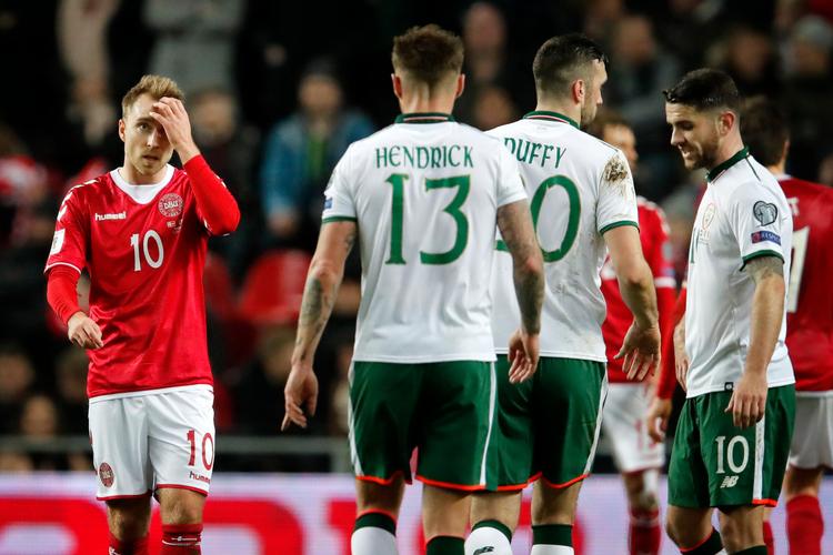 Den irske legende Liam Brady - tidligere blandt andet Arsenal og Juventus - fremhævede Christian Eriksen for at være den eneste rigtige fodboldspiller i 0-0-kampen mellem Danmark og Irland, mens han gav irerne hårde ord med på vejen mod VM. 