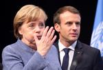 Tysklands kansler, Angela Merkel, fotograferet i går sammen med  Frankrigs præsident, Emmanuel Macron, ved klimatopmødet i Bonn.  