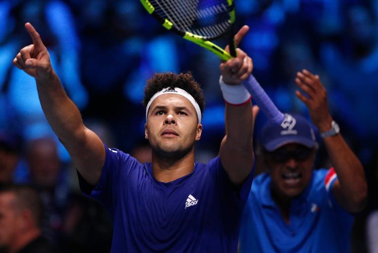 I sin anden Davis Cup-finale bragte Jo-Wilfried Tsonga Frankrig på 1-1 mod Belgien. 