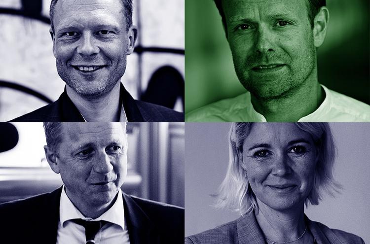 Til forskel fra sine borgerlige forgængere, Martin Geertsen (nederst tv.), Pia Allerslev (nederst th.) og Carl Christian Ebbesen (øverst tv.), vil Alternativets Niko Grünfeld kunne give kulturområdet stor vægt, vurderer tidligere pressechef. 