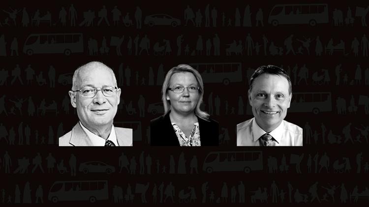 Flemming Ørhem (tv), Tina Agergaard (i midten) og Peter Jacobsen (th) takkede alle tre nej til at blive borgmester trods flertal i henholdsvis Glostrup, Varde og Kalundborg Kommune. Foto: Pressebilleder / Collage: Rasmus Kamper Vendrup 