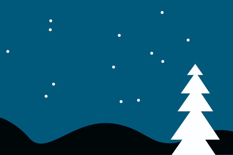 Når natten vågner og decembermørket sætter ind, kan det hænde, at vejret er klart og skyfrit. Så er det tid til at bukke nakken bagover og nyde synet med det blotte øje eller gennem en kikkert. Illustration: Claus Nørregaard 