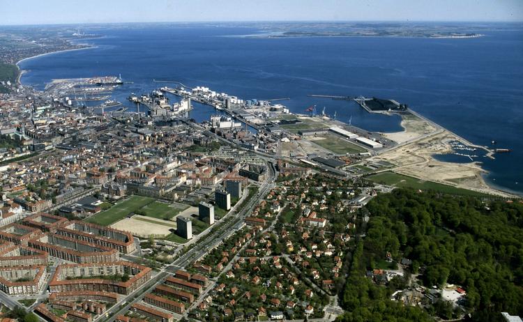 Aarhus set fra oven. Kommunen rummer den største forskel på den største og mindste kvadratmeterpris. 
   