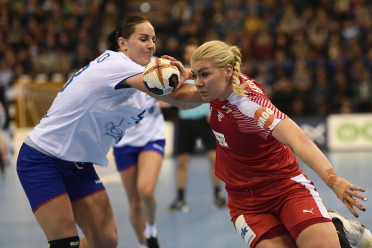 Katrine Heindahl var en af de bedste danske spillere mod Rusland. 