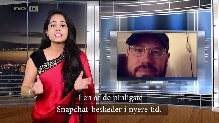 Scene fra tredje afsnit af serien, hvor Christoffers ret uskyldige snap bliver en global joke.  