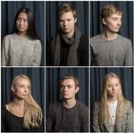 Elever i 2.g på Ordrup Gymnasium havde temadag om, hvad det vil sige at miste en mor eller far - eller nogen, som er tæt på. Det var et tema, som satte gang i tankerne hos de fremmødte elever. Øverst fra venstre mod højre er det Julie Olin, Laurits Soll-Johanning og Niels-Peter Lindegaard. Nederst fra venstre mod højre er det Louise Struckmann, William Geoffroy og Mathilde Bryden. Foto: Peter Hove Olesen
   Peter Hove Olesen/POLFOTO