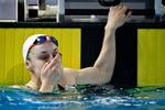 Skuffelsen står malet i udtrykket. Lige som i 400 meter medley, hvor hun blev nummer 9, sluttede Katrine Bukh Villesen lige uden for finalen i 200 meter butterfly. 