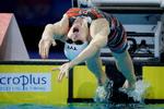 Danmarks Julie Kepp Jensen i finalen i 50 meter ryg.
   