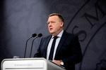 
Lars Løkke Rasmussen på  pressemødet i Statsministeriet. 