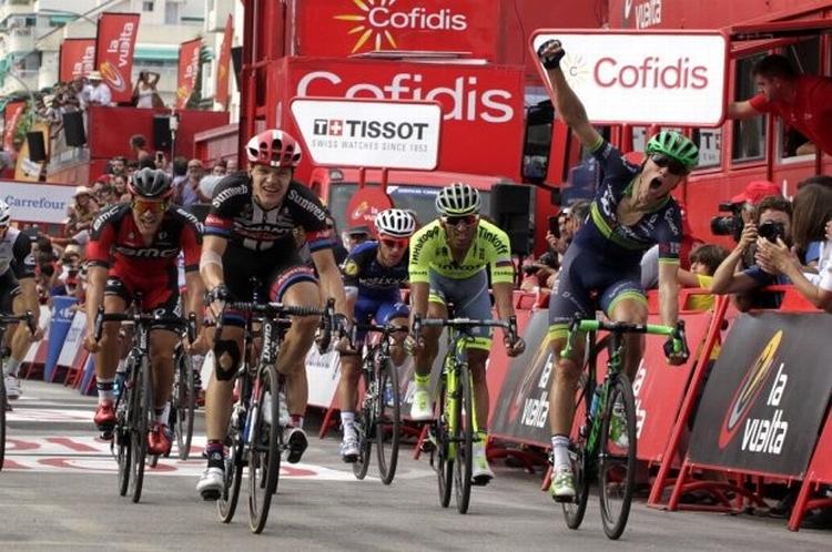 Et af karrierens hidtil største øjeblikke for Magnus Cort - sejren på 18. etape i Vuelta a España 2016. Foto: J. A. Miguelez/Unipublic. 
