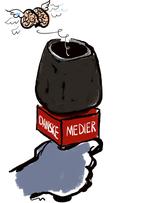 Nyhedsmedierne bør blive bedre til at forklare deres valg af historie og historiens vinkel, påpeger Kim Christian Schrøder og Mark Blach-Ørsten. 
Tegning: Mette Dreyer (Arkiv) 