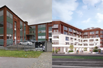 Ifølge lokalplanen er Cavalet House bevaringsværdigt, og der er strikse begrænsninger på, hvor meget byggeriet må ændres. Men Teknik- og Miljøforvaltningen har dispenseret for en lang række af begrænsningerne. Så byggeriet ender med at se ud som på visualiseringen til højre. Illustration t.h TMF