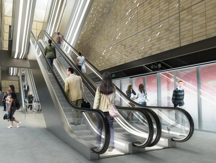 Den lille finurlige diagonale bygning ved Aksel Møllers Have kaldet Byggeriets Hus får snart selskab af en ny metrostation ved siden af sig.

Væggene bliver beklædt med teglsten, der er inspireret af overboens bløde café latte-farve. Desuden er nogle af teglstenene glaseret i en skrå vinkel, hvilket også er inspireret af den fiffige form, der karakteriserer Byggeriets Hus og hele pladsens belægning. Den geometri er trukket med ned under jorden. 
