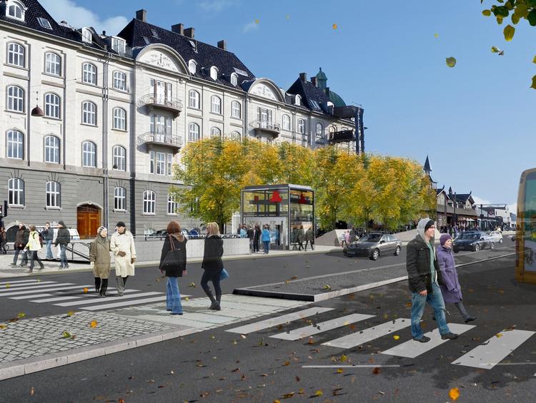 Metrostationen placeres på Oslo Plads parallelt med karéen mellem Kristianiagade og Østbanegade. Parkeringsarealet inddrages til stationsforpladsen, hvor stationselementer som hovedtrappe, elevatorer og ovenlys bliver placeret.

Østerport bliver en stor omstigningsstation mellem metro, bus, S-tog og regionaltog. Der vil derfor blive etableret en underjordisk gennemgang fra metrostationen til Østerports øvrige perroner, så man nemt kan skifte mellem de forskellige transportformer. På gadeplan vil der blive plantet træer på stationsforpladsen, som spiller sammen med resten af Dag Hammarskjölds Allé. 