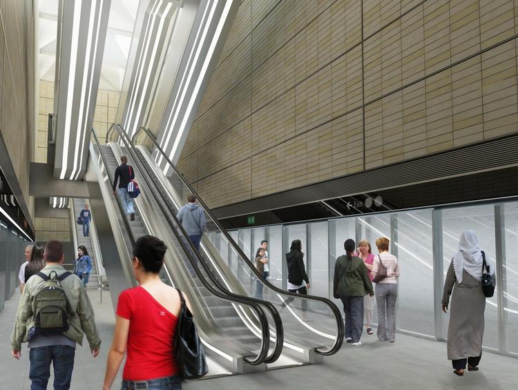 Københavns gamle arbejderkvarter Nørrebro er kendetegnet ved Assistens Kirkegård og områdets mange teglstensbygninger. Den kommende metrostations vægge bliver beklædt med teglsten, der med sine lysegule sandstensfarver trækker bydelen med ned under jorden og refererer til kirkegårdens stenmonumenter. 

Teglstenene er håndlavede, lysegule teglsten, hvor teglstensarbejderens håndaftryk træder tydeligt frem – som en markant arbejdersignatur, der passer godt til stationen i det gamle brokvarter. 