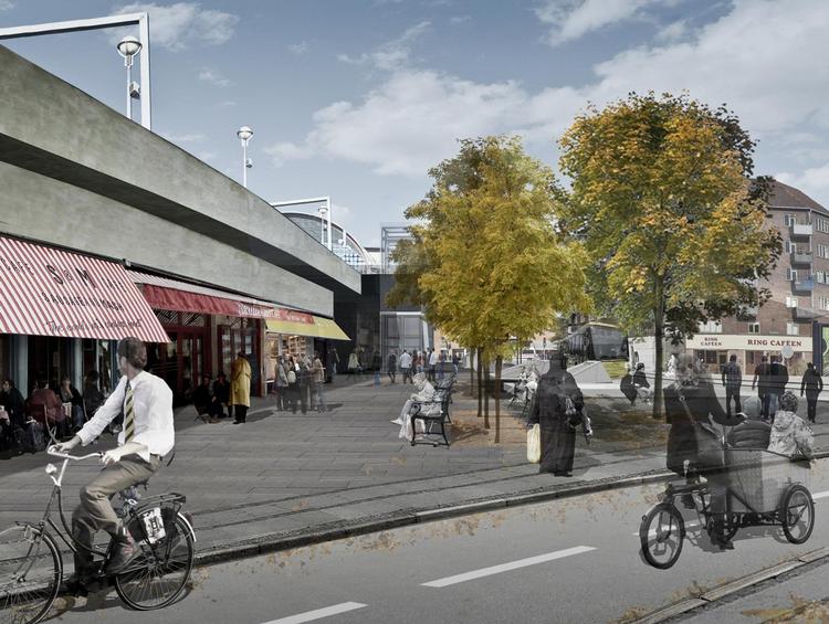 Metrostationen Nørrebro vil ligge parallelt med højbanen på Folmer Bendtsens Plads, og i fremtiden vil der kun køre busser og cykler i gaden. 

Hovedtrappe, elevatorer og ovenlys bliver placeret på det udvidede fortovsareal, mens cykelparkering og cykelpassage bliver placeret på den anden side af Højbanen. Det areal, der før fremstod som bagsiden af stationen, bliver en aktiv del af byrummet. 

Området giver mulighed for mere byliv og plads til ophold, hvilket er ønsket fra mange lokale københavnere i forbindelse med Åben Tegnestue-arrangementerne i 2010.  