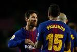 Udover at score målet til 1-0 lagde Lionel Messi (tv.) op til Paulinhos mål til 3-0. 