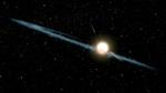 KIC 8462852 er ikke indhyllet i udenjordiske solpaneler, opsat af en ukendt civilisation fra en anden planet. Det er snarere støvet i dens nabolag, der generer lyset fra stjernen. Billedet er en illustration af, hvordan den fjerne lyskilde kan tage sig ud. 