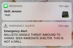 Det var denne sms, som beboerne på Hawaii modtog.  