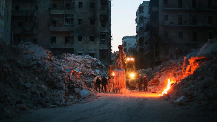 De Hvide Hjelme i Aleppo. (Foto: /Scanpix 2018). . (Foto: /Scanpix 2018)
   
