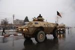 Afghanske sikkerhedsstyrker ankommer til militærakademiet.  