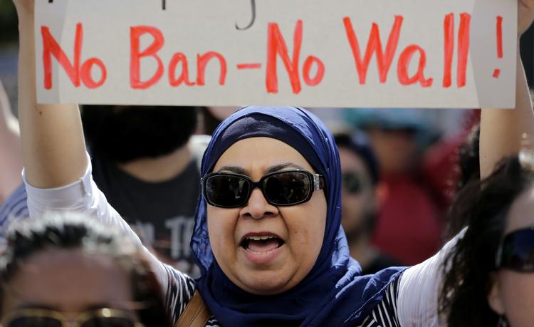 Der har været voldsomme demonstrationer i USA mod Trumps indrejseforbud. Arkivbillede.
 