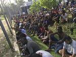 Flygtninge på Manus protesterede sidste år over Australiens behandling af dem. Arkivfoto. 