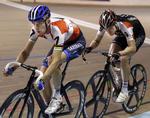 Talrige dyster er udkæmpet på velodromen i Ballerup Super Arena mellem Michael Mørkøv i par nr. 7 og Marc Hester i den sorte 9'er trikot - som her under finalen i seksdagesløbet 2012, da Hester oplevede den største jubelstund på hjemmebane med sejren sammen med belgieren Iljo Keisse.
   