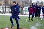 Lyngby-anfører Mathias Tauber var flittig under tirsdagens træning, men han ville snakke med medierne, før spillerne gik i gang.

 
   