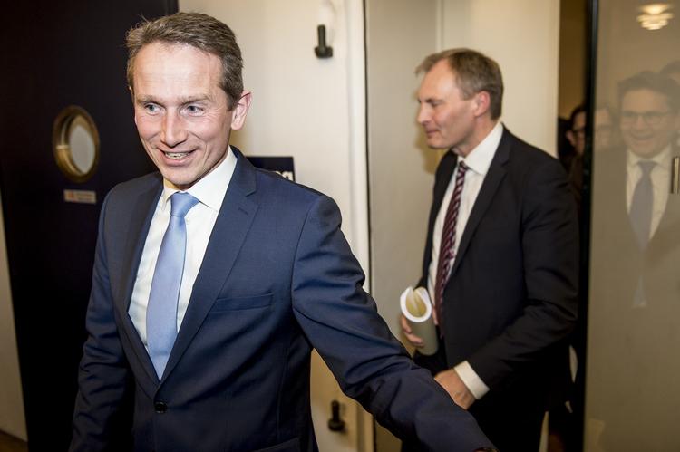 Finansminister Kristians Jensen (V), regeringen og Dansk Folkeparti møder pressen efter de afsluttende forhandlinger om ny skatteaftale. 