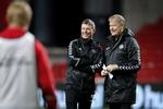 Jon Dahl Tomasson (t.v.) og Åge Hareide forsætter samarbejdet til 2020. 