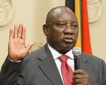 Cyril Ramaphosa svor præsident-eden torsdag.   