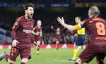 Den sidste aflevering til Lionel Messis udligning kom fra Andres Iniesta. Alastair Grant/AP