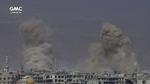 Syriske fly bomber Ghouta. Uncredited/AP