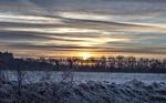 En kold morgen med solopgang ved Herning her til morgen.  Henning Bagger/Ritzau Scanpix