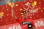 Australieren Rohan Dennis hyldes som både etapevinder og ny indehaver af førertrøjen efter enkeltstarten i Abu Dhabi Tour. Foto: LaPresse-Ferrari/Paolone. 