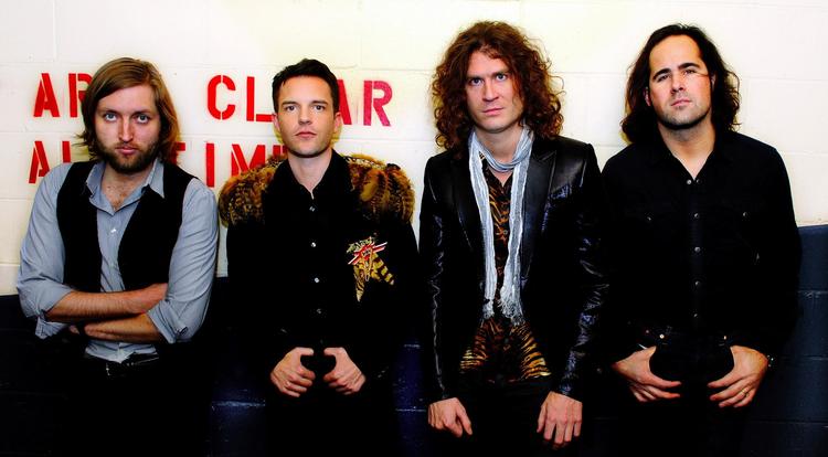 The Killers, fra venstre, Mark Stoermer, Brandon Flowers, Dave Keuning og Ronnie Vanucci, Jr., 2008, New York. Stephen Chernin/AP