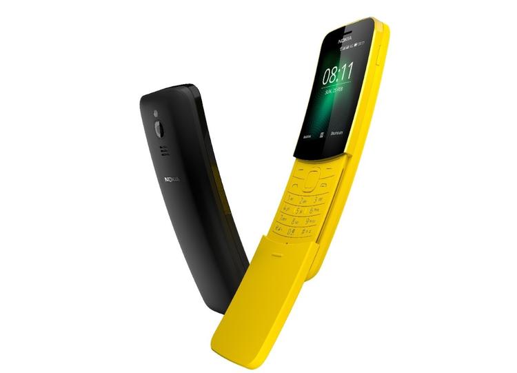 I USA var den kendt som 'banan-telefonen', og derfor fås den nye, genopstandne Nokia 8110 4G i gul. Men i Danmark kender vi den mest som den cool 90'er-telefon fra 'The Matrix' (Foto: Nokia) 
