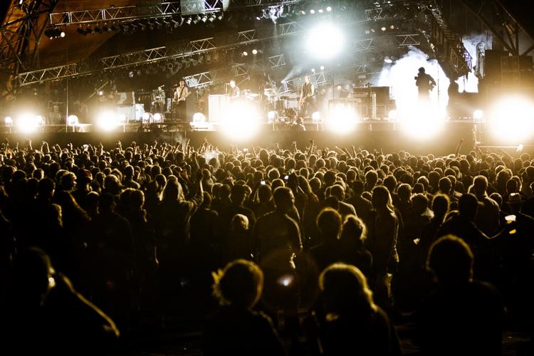 Her ses Nine Inch Nails optræde på Orange scene fredag aften under festivalen i 2009.
   Valdemar Jørgensen (arkiv)/POLFOTO