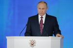 Med mindre end tre uger til valget, 18. marts, er der stor interesse for Putins årlige tale til nationen. Alexander Zemlianichenko/AP