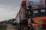 Det lykkedes torsdag Røde Kors at få sendt en konvoj til den nordlige syriske by Afrin. Foto: Røde Kors Røde Kors